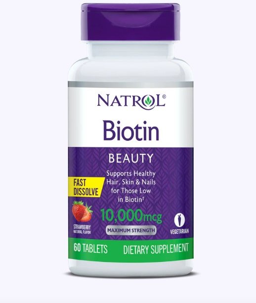 

Natrol Biotin Strawberry Flavor 10,000 mcg 60 Tabs Біотин зі смаком полуниці