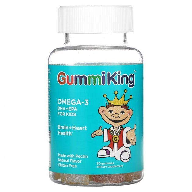 

GummiKing Omega-3 Dha + Epa for Kids Омега-3 ДГК та ЕПК для дітей 60 жувальних таблеток