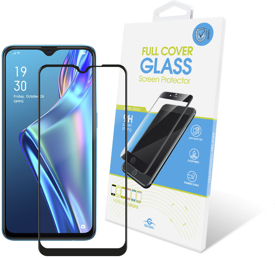 

Global Tempered Glass Full Glue Black for Oppo A12