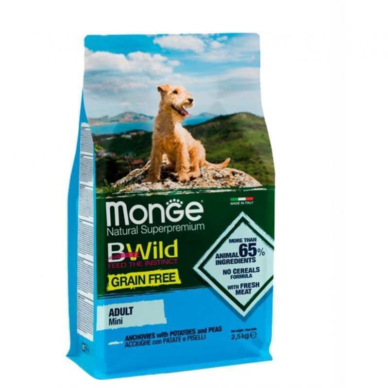 Акція на Сухой корм беззерновой Monge Dog Bwild Grain Free Mini для собак малых пород с анчоусом 2.5 кг (70004725) від Stylus