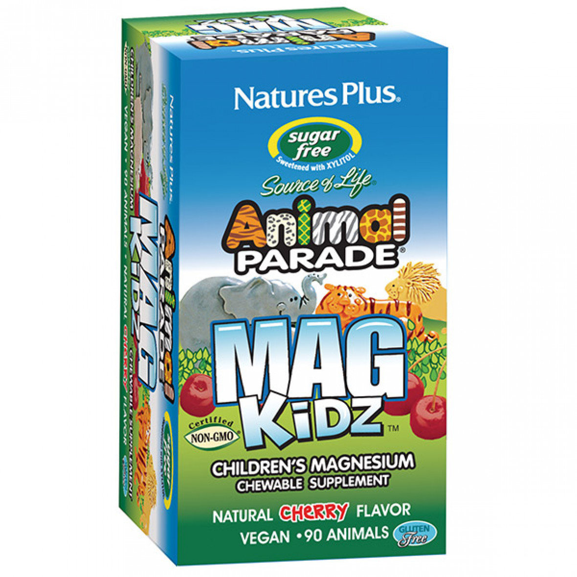 Акція на Natures Plus Animal Parade Mag Kidz Sugar Free 90 chewables Магний для детей, без сахара, вкус вишни від Stylus