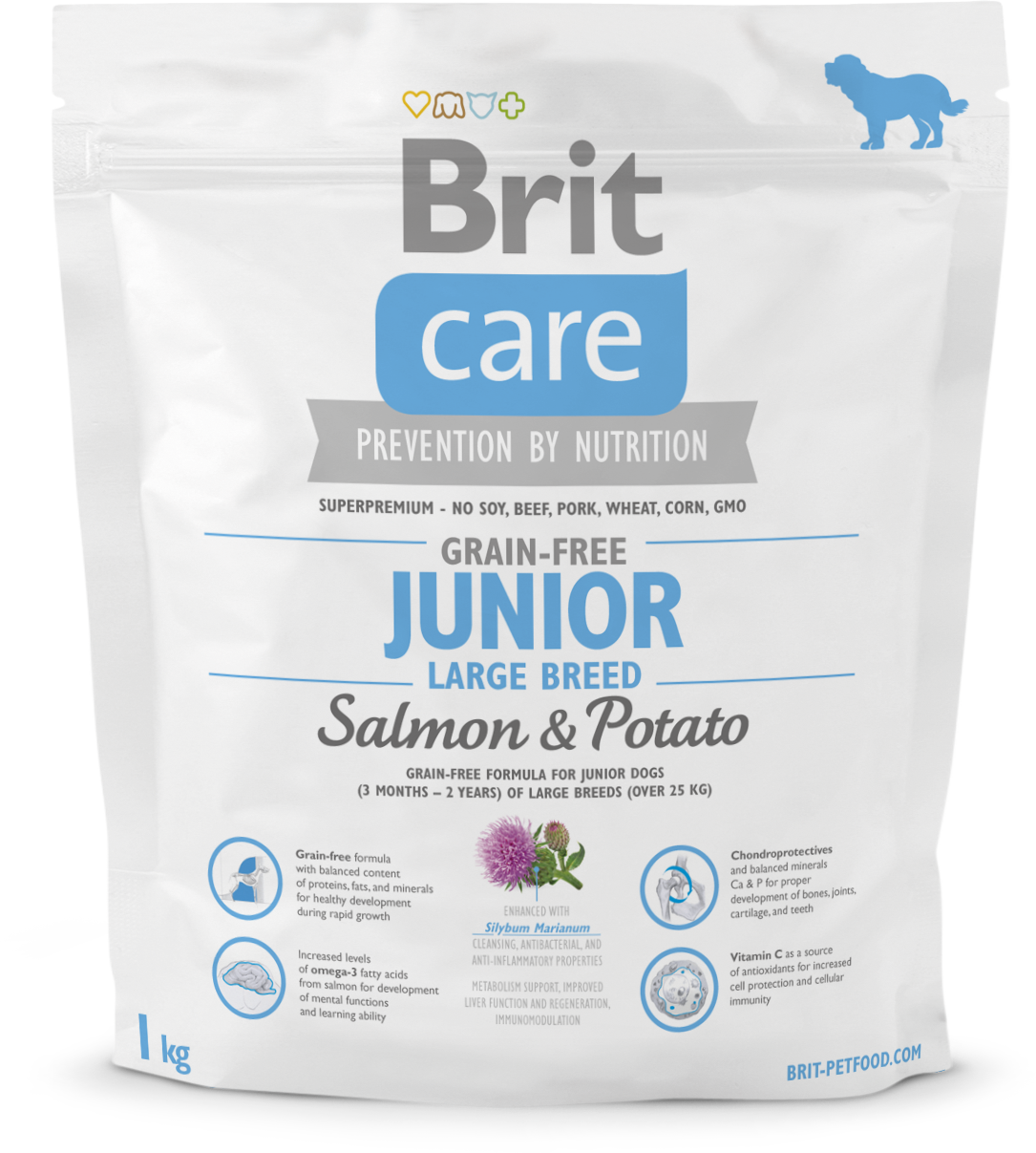 

Сухой корм для щенков гигантских пород Brit Care Gf Junior Large Breed Salmon & Potato с лососем 1 кг (8595602510115)