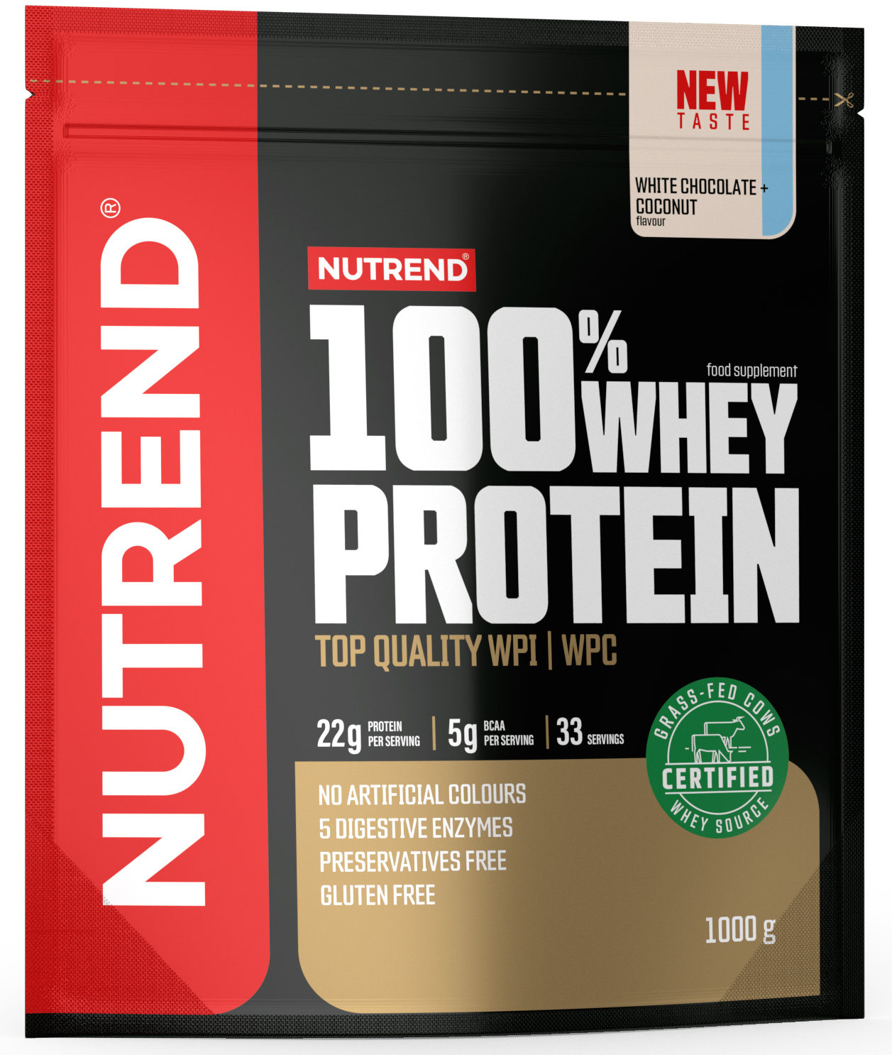 

Nutrend 100% Whey Protein 1000 g /33 servings/ White Chocolate Coconut