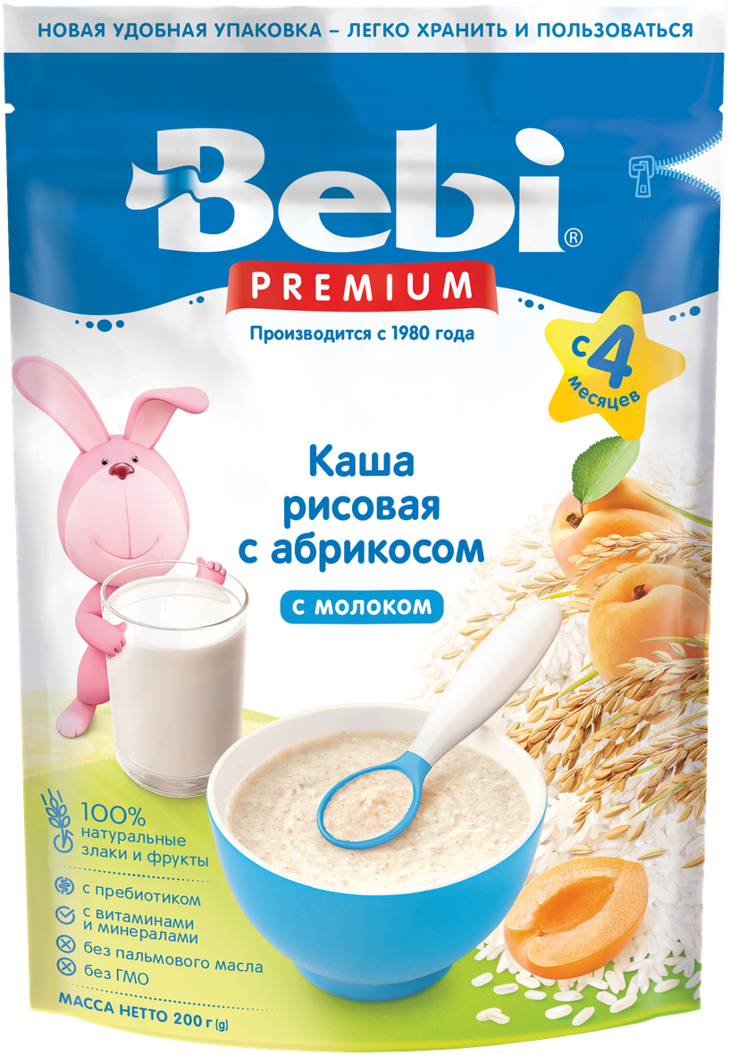 

Каша молочная Bebi Premium Рисовая с абрикосом 200 г (1105034)