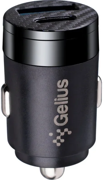 Акція на Gelius Car Charger USB+USB-C Inch Twix Qc 3.1A Black (GP-CC010) від Stylus