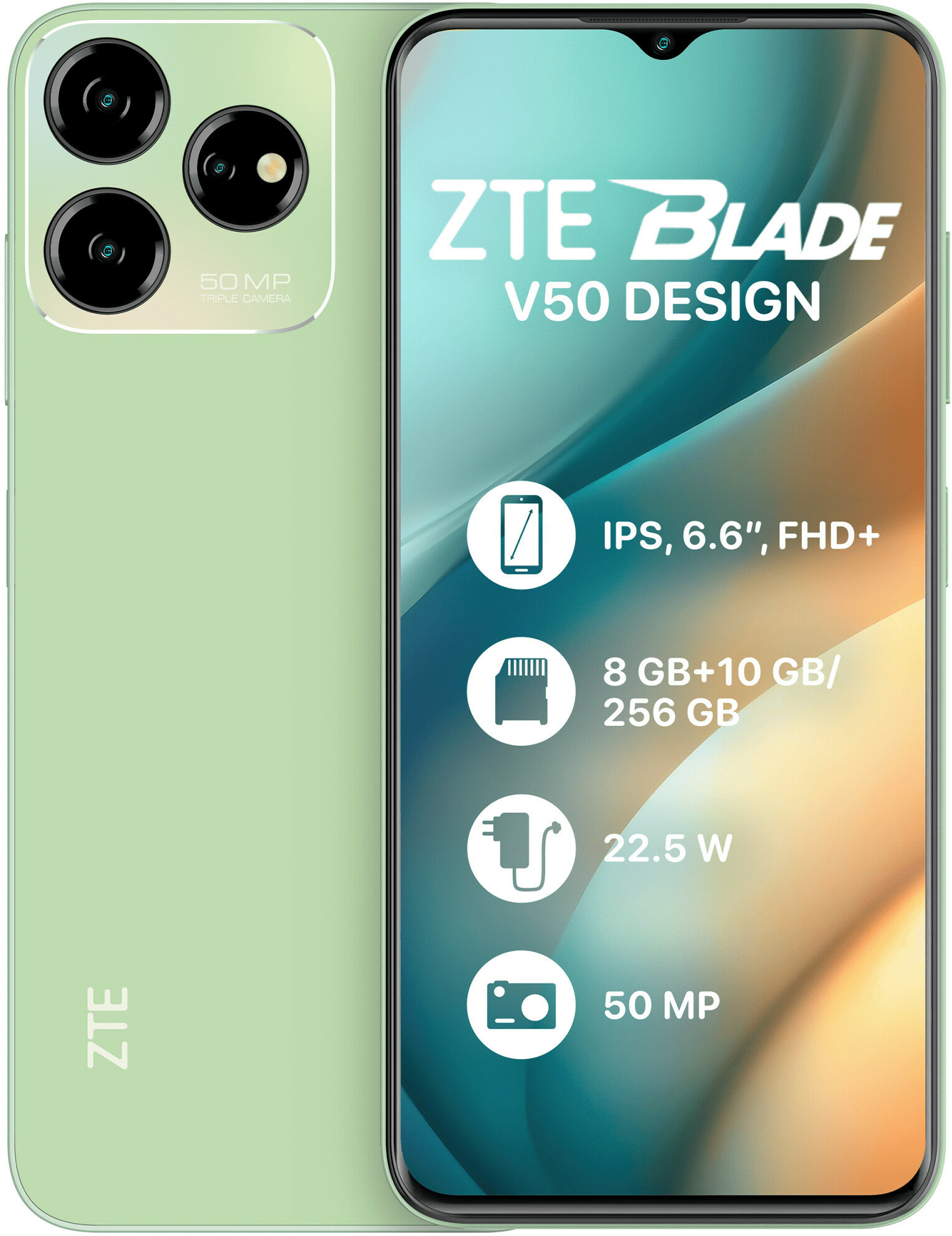 Акція на Zte Blade V50 Design 8/128GB Green (UA UCRF) від Y.UA