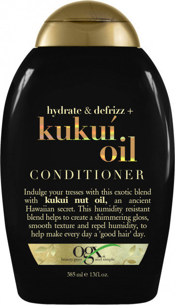 Акция на Ogx Kukui Oil Кондиционер Увлажнение и гладкость с маслом гавайского ореха 385 ml от Stylus
