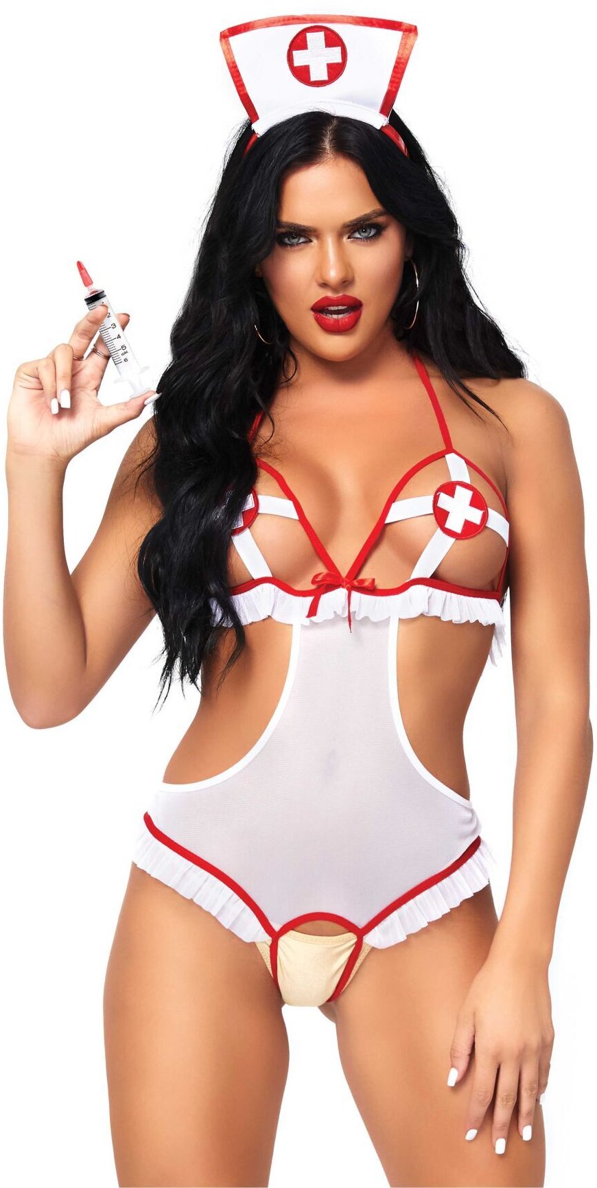 

Костюм неслухняної медсестри Leg Avenue Roleplay Naughty Nurse Os White/Red