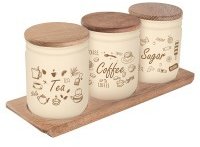 

Банка Herevin Wooden Set-Beige-Browm Tea-Coffee-Sugar 0.446 (232102-021)