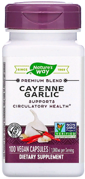 

Nature's Way, Cayenne & Garlic, 530 mg, 100 Capsules (NWY-00320)