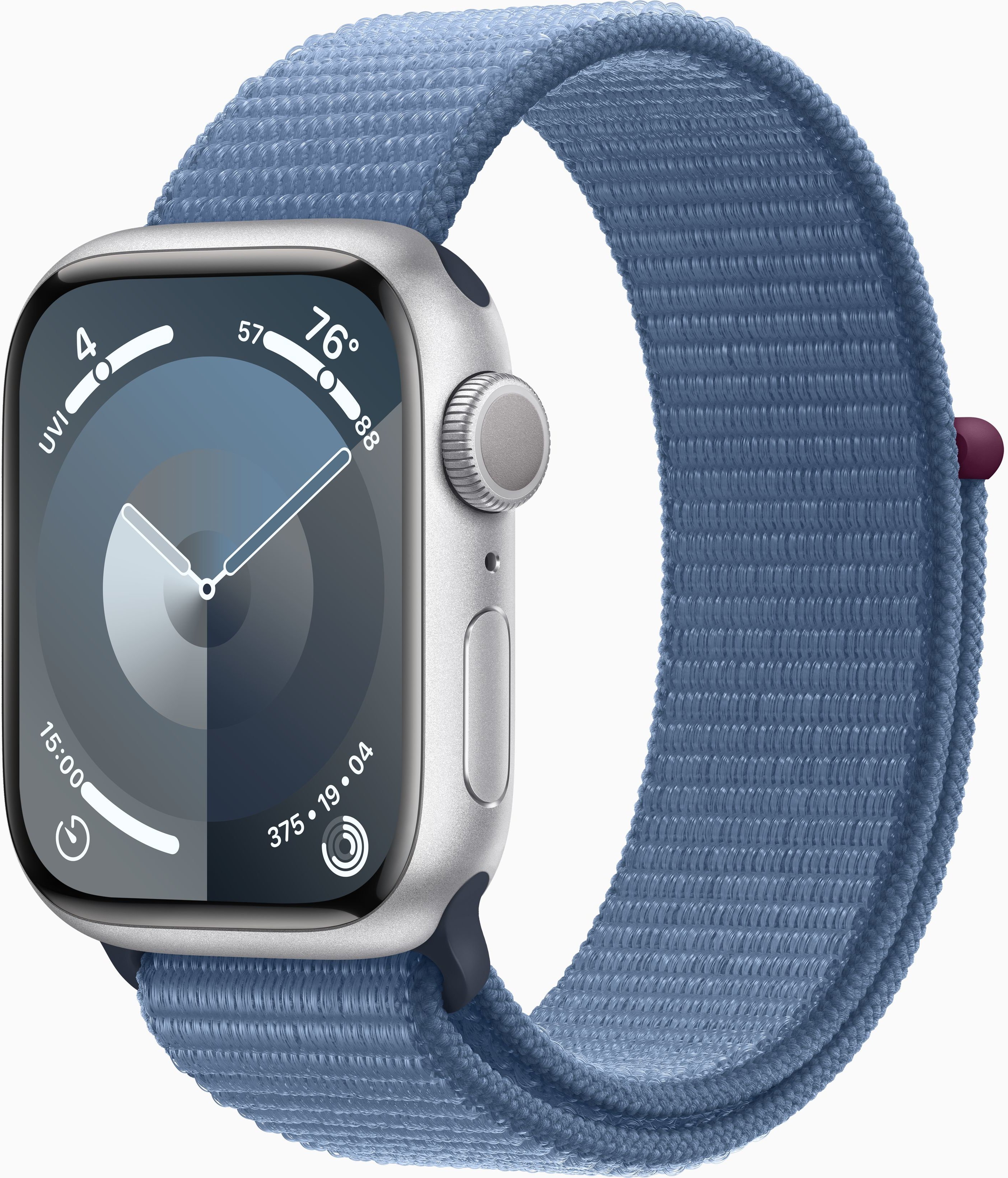 Акція на Apple Watch Series 9 41mm Gps Silver Aluminum Case with Winter Blue Sport Loop (MR923) від Stylus