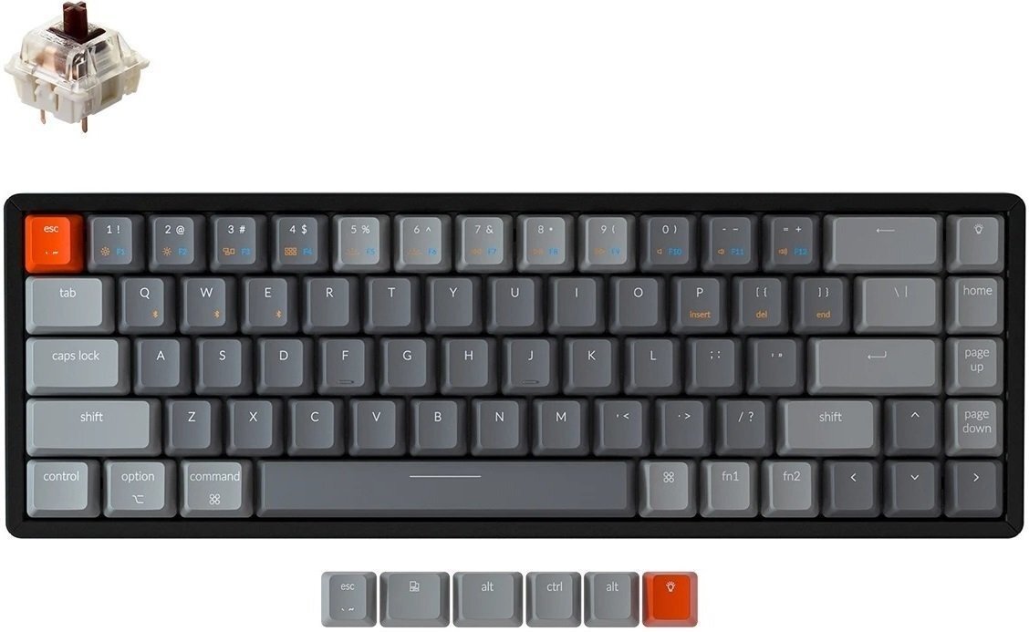 Акція на Keychron K6 Aluminum Frame 68 keys, Gateron Brown, Hot-Swap, RGB, Black (W3_KEYCHRON) від Stylus