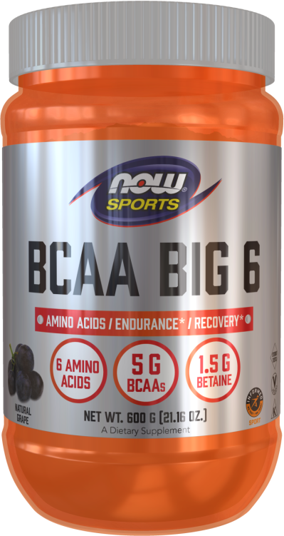 

Now Foods Bcaa Big 6 Powder 600 g /33 servings/ Grape