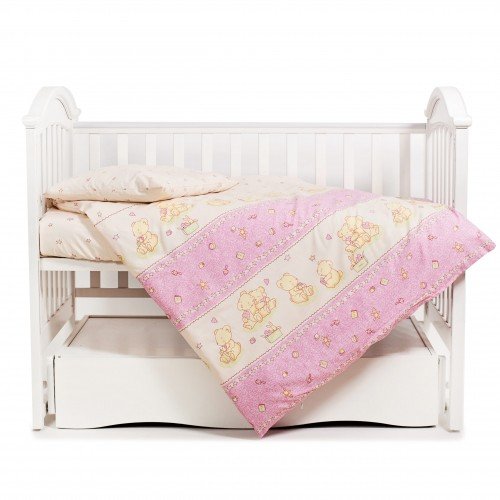 

Сменная постель 3 эл. Twins Comfort 3051-C-016, Мишки со звездочкой, розовая