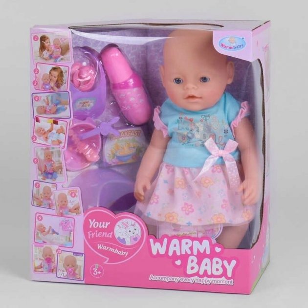 

Пупс Warm Baby Wzj 058 A-593 10 функций, с аксессуарами