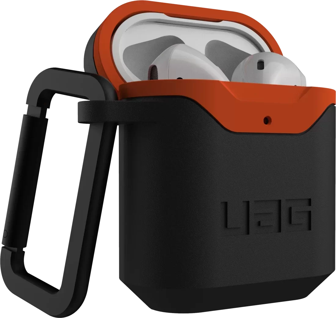 

Чехол для наушников Urban Armor Gear Uag Std. Issue Hard 001 (V2) Black/Orange (10242F114097) for Apple AirPods 1/2