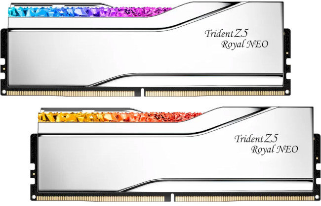 

G.Skill 32 Gb (2x16GB) DDR5 6400 MHz Trident Z5 Royal Neo Silver (F5-6400J3039G16GX2-TR5NS)