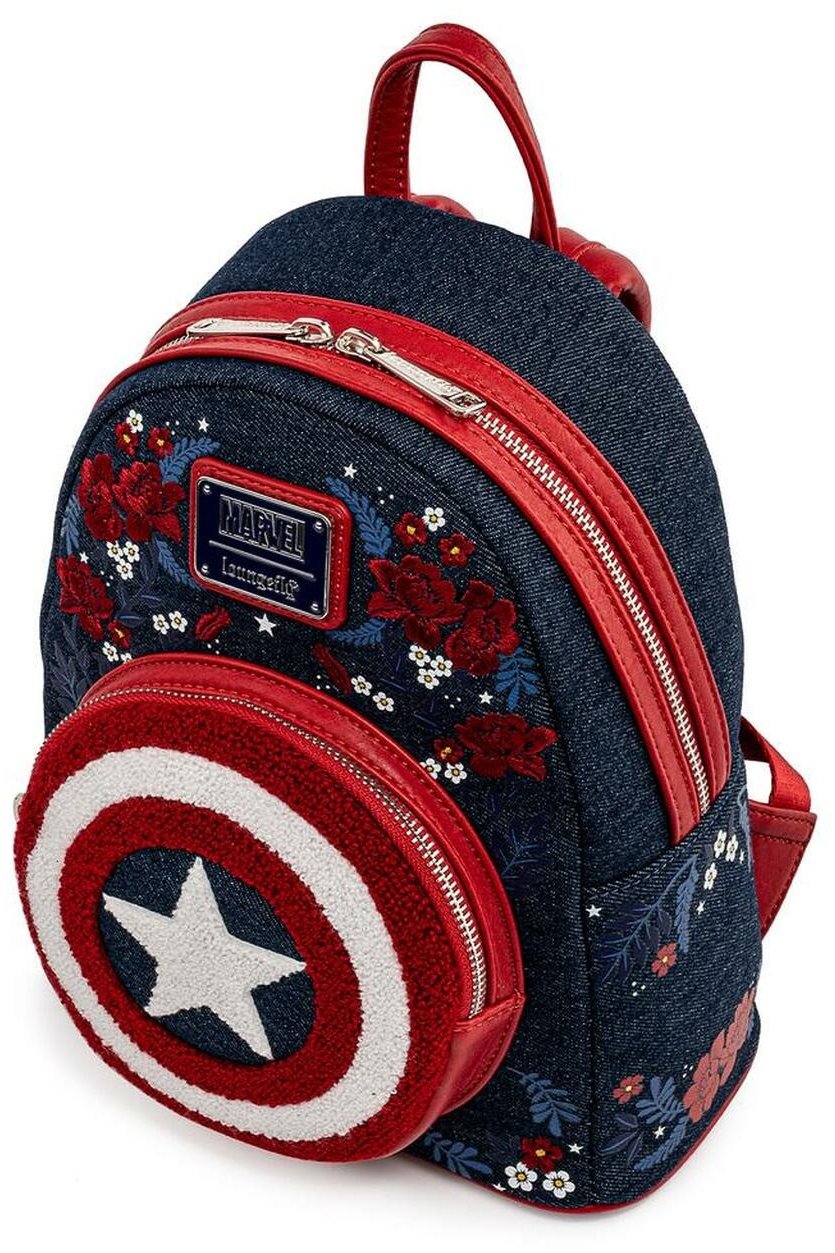 Акція на Рюкзак Loungefly Lf Marvel Captain America 80th Anniversary Floral Shield Mini (MVBK0165) від Stylus