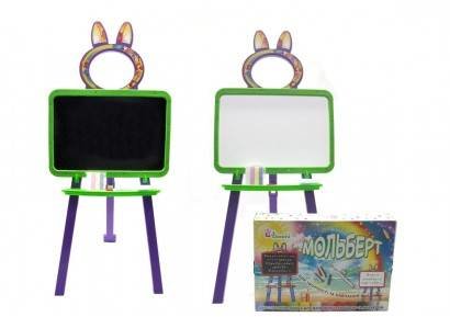 

Детская доска для рисования магнитная Doloni Toys 013777/6 салатово-фиолетовая