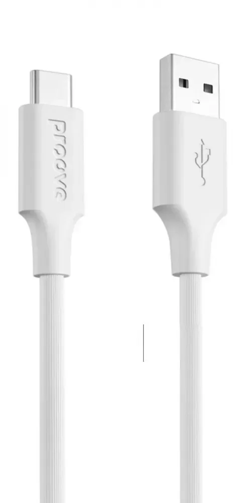 Акція на Proove Usb Cable to USB-C Striped Silicone 1m White від Stylus