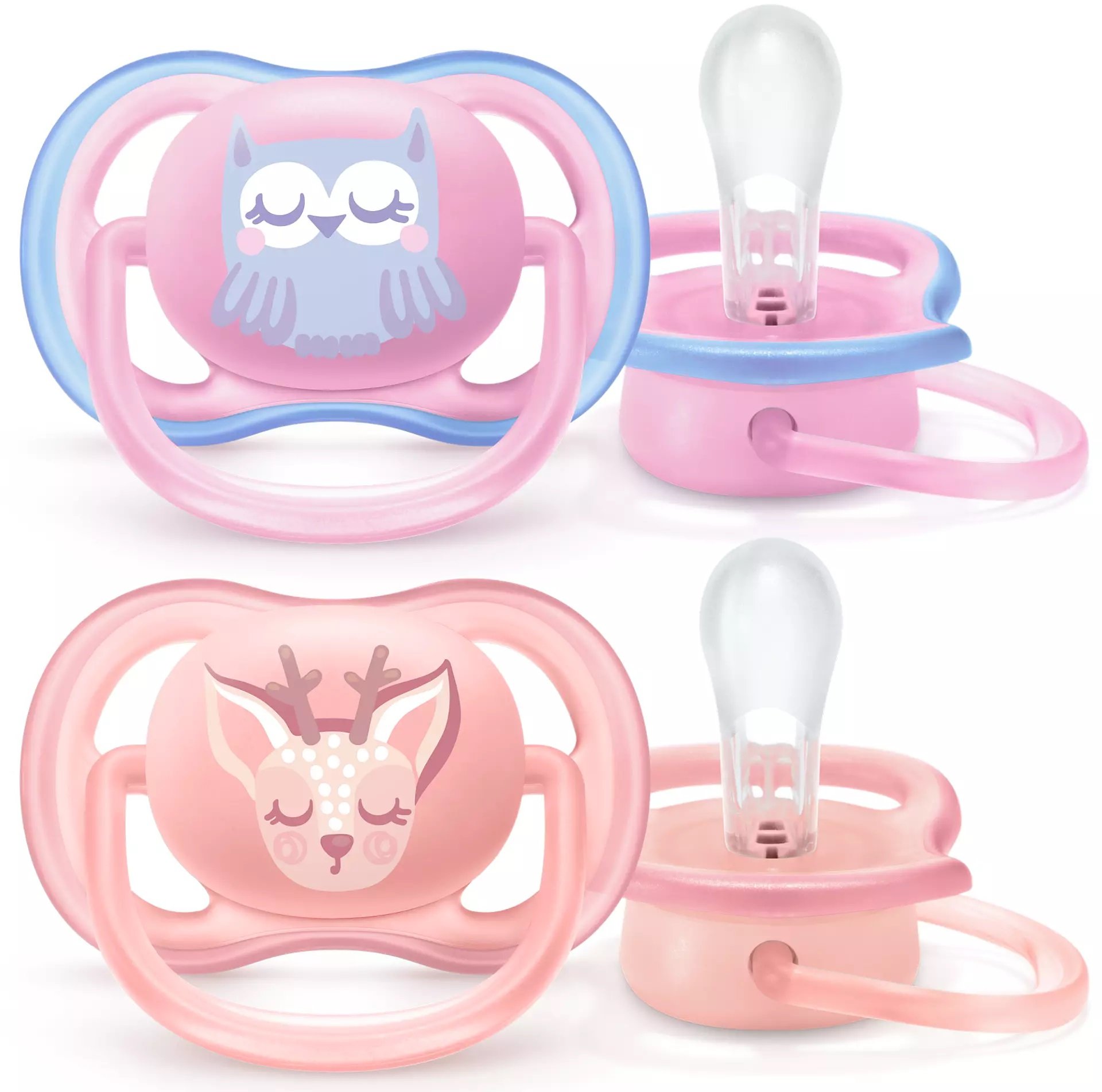 

Пустышка Philips Avent Ultra Air с декором для девочек 0-6 мес 2 шт (SCF085/02)