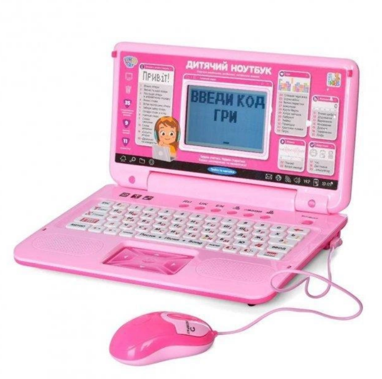 Акція на Интерактивный обучающий детский ноутбук Limo Toy (SK7443) розовый від Stylus