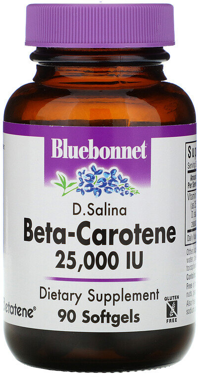 

Bluebonnet Nutrition, Natural Beta-Carotene, 25,000 IU, 90 Softgels (316)