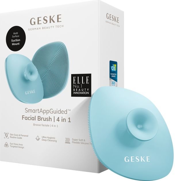 Акція на Щетка для лица Geske Facial Brush 4 в 1 Turquoise с держателем (GK000038TQ01) від Stylus