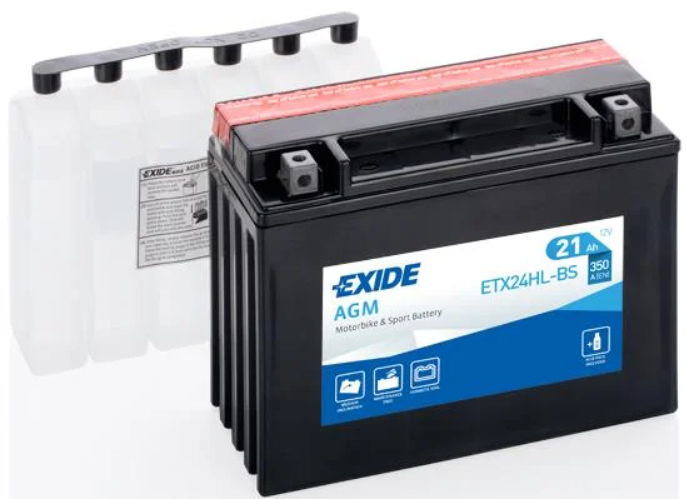 Акція на Мотоциклетный аккумулятор 12В Exide 6СТ-21 АзЕ Agm (ETX24HL-BS) від Stylus