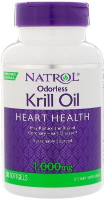 

Natrol Odorless Krill Oil 1,000 mg 30 Softgels Масло криля