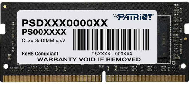 Акція на Patriot 8 Gb SO-DIMM DDR4 2666 MHz (PSD48G26662S) від Stylus