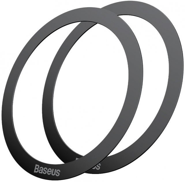Акція на Пластина для MagSafe Baseus Halo Series Magnetic Metal Ring (2pcs) Black (PCCH000001) від Stylus