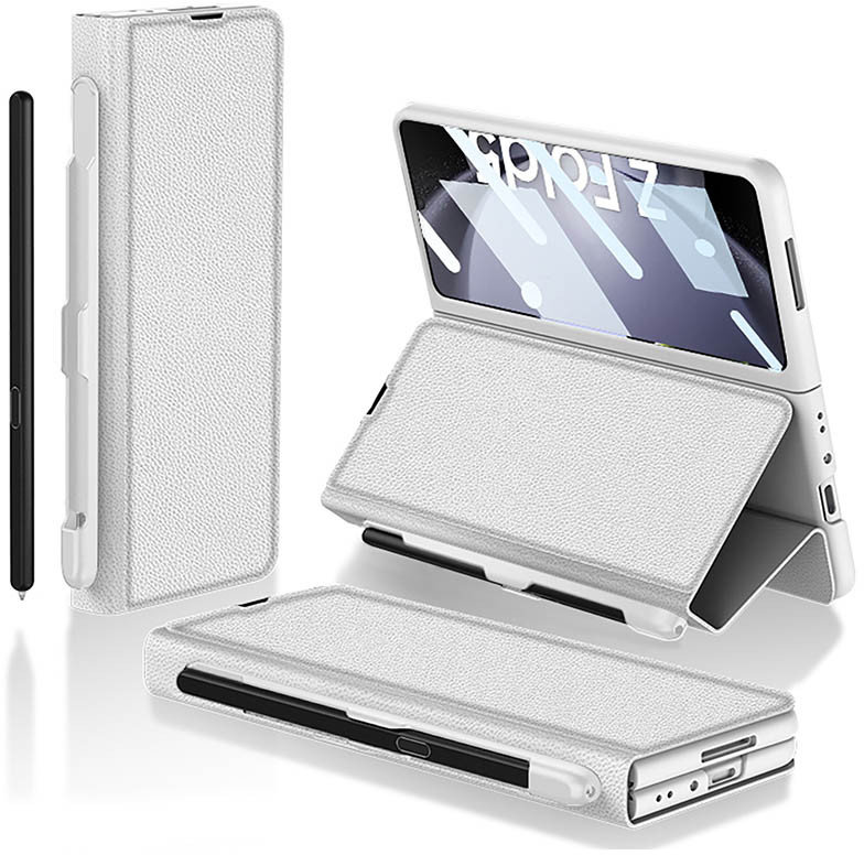 

Gkk Leather Wallet with Slot Pen Silver for Samsung F946 Galaxy Fold 5