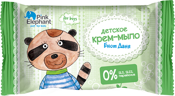 

Pink Elephant Детское крем-мыло Енот Даня 90 g