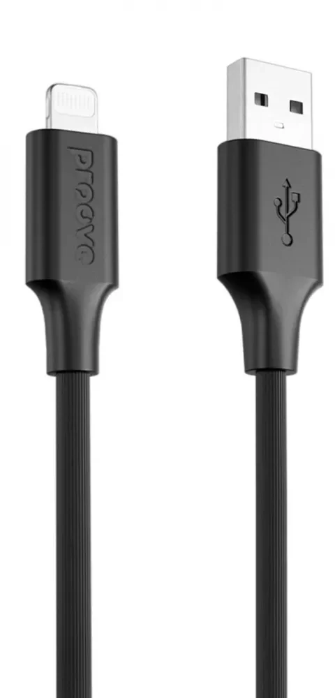 Акція на Proove Usb Cable to Lightning Striped Silicone 1m Black від Stylus