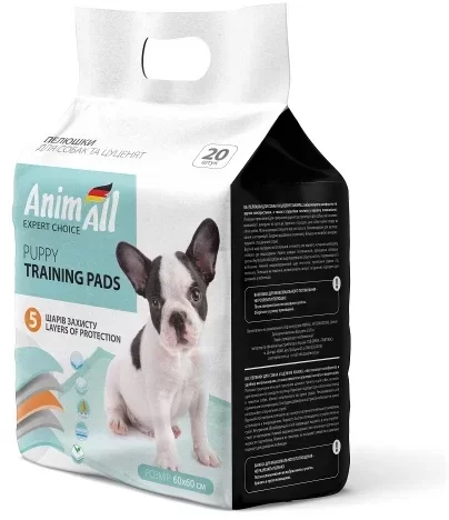 

Пеленки AnimAll Puppy Training Pads для собак и щенков 60х60 см 20 штук (4820224500232)