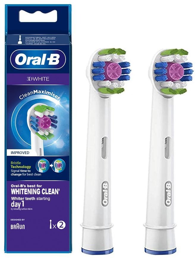 Акція на Насадка для зубной щетки Braun Oral-B 3D White EB18RB CleanMaximiser (2 шт) від Stylus