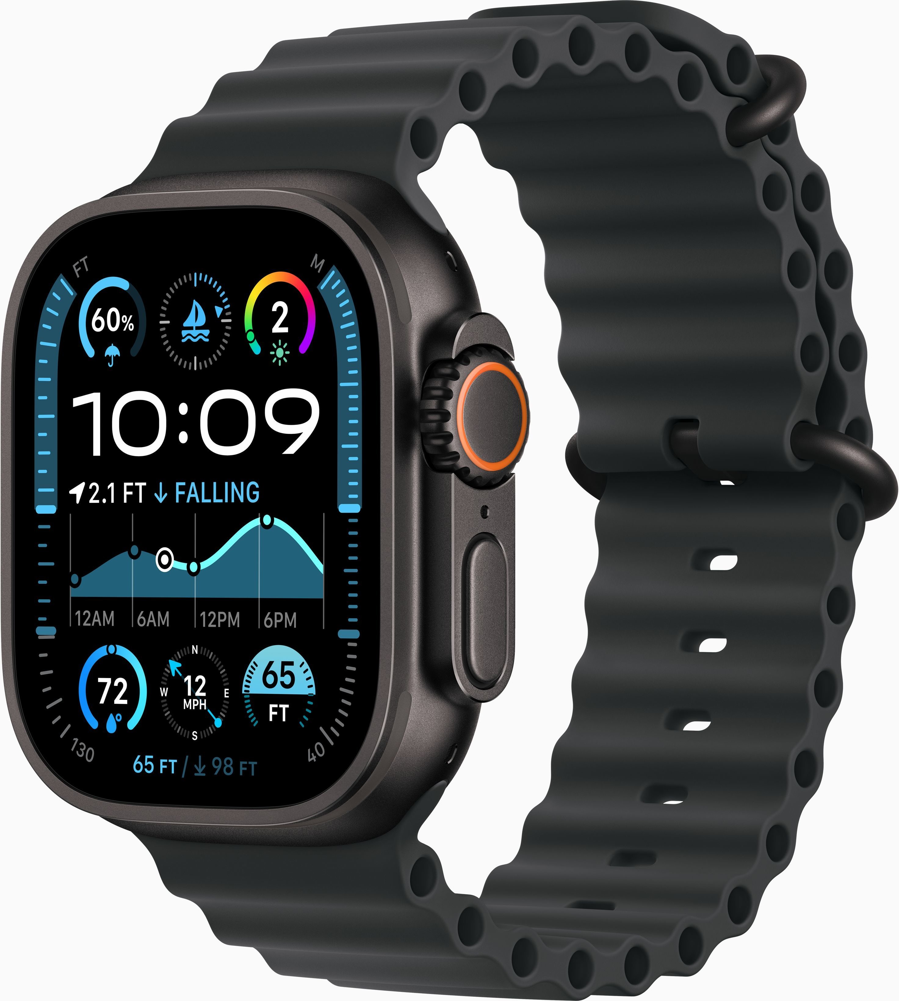 Акція на Apple Watch Ultra 2 Gps + Cellular 49mm Black Titanium Case with Black Ocean Band (MX4P3) від Stylus