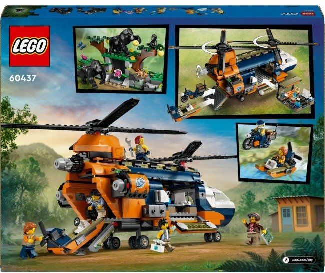Акція на Конструктор Lego City Exploration Вертолет в базовом лагере для исследования джунглей 881 деталь (60437) від Stylus