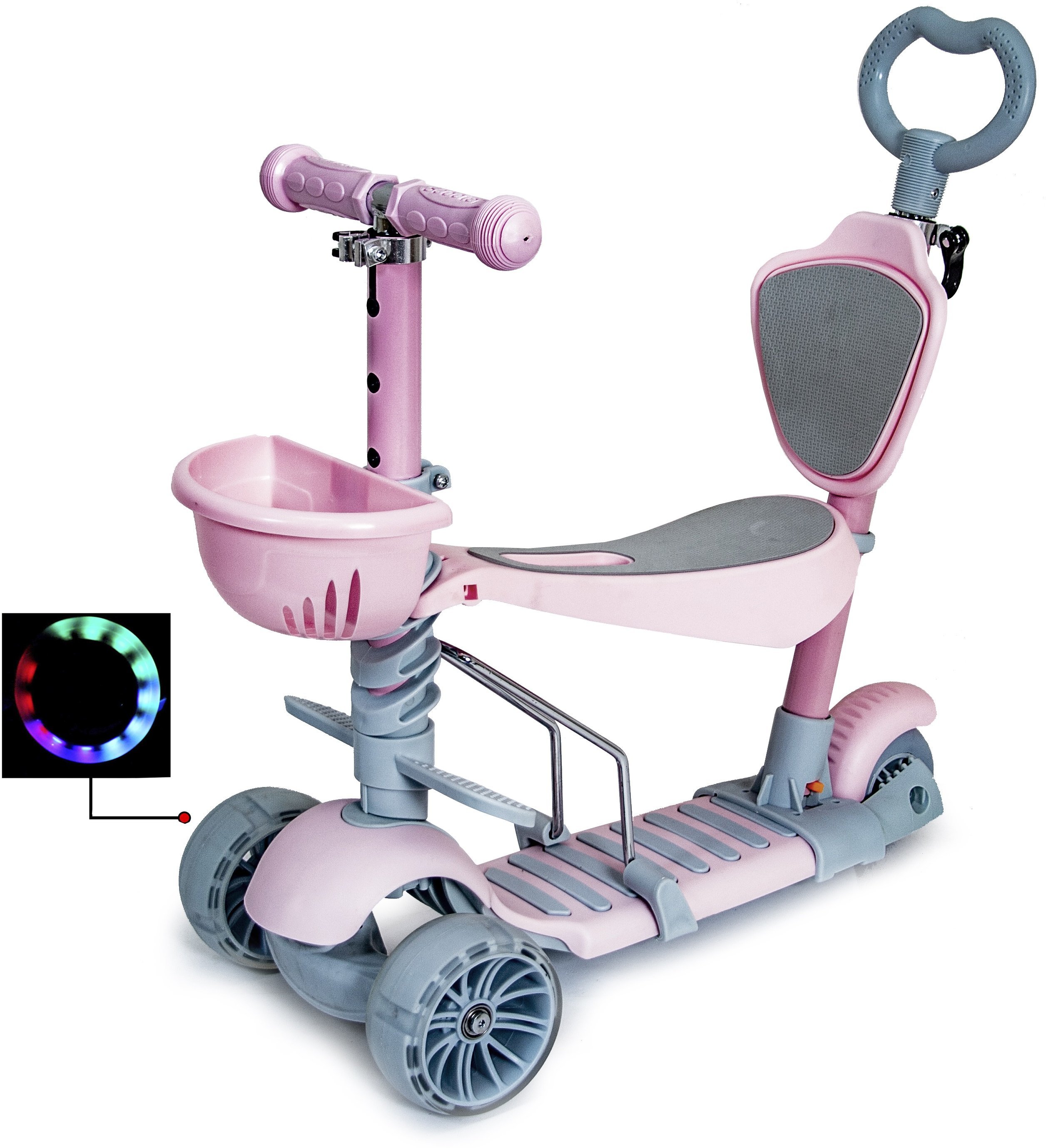 

Самокат Scooter Smart 5in1. Pastel Pink (багатофункціональний, з батьківською ручкою) - 1086921724