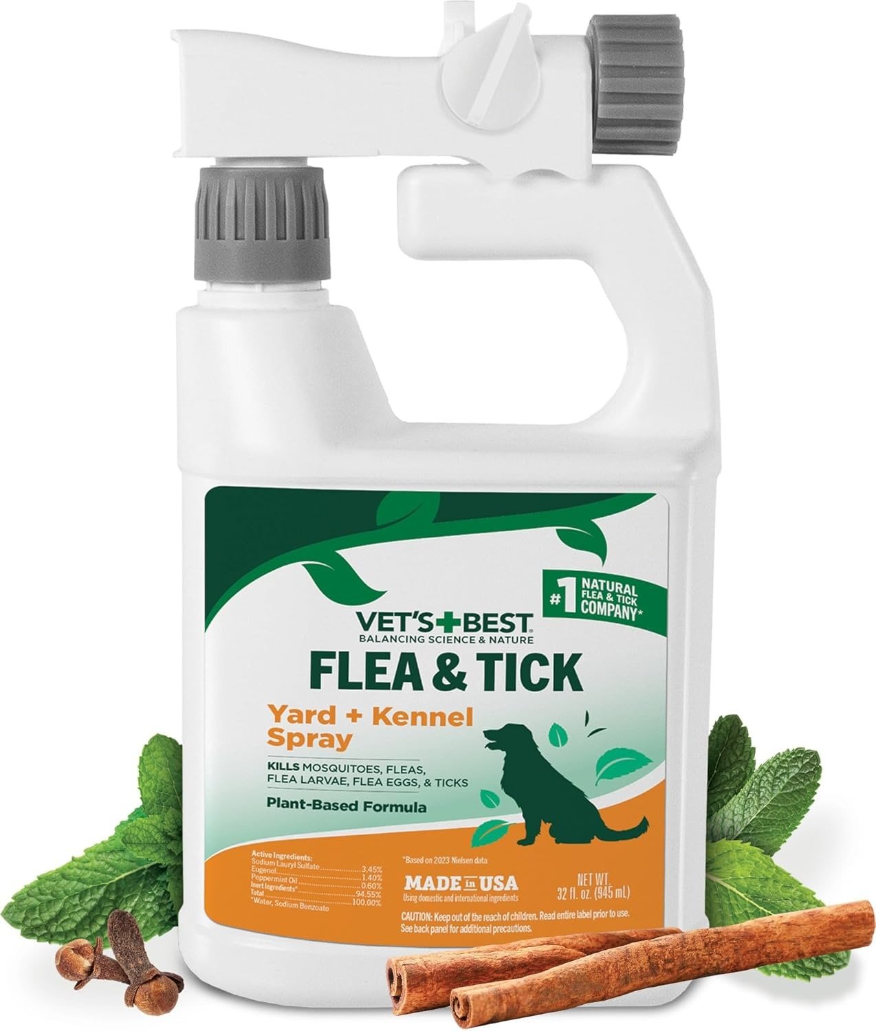 Акція на Спрей Vet`s Best Flea & Tick Yard and Kennel Spray від бліх кліщів та москітів для собак та дому 945 мл (vb10349) від Y.UA