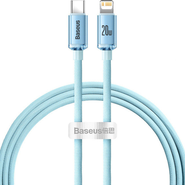 Акція на Baseus Cable USB-C to Lightning Crystal Shine Series 20W 1.2m Sky Blue (CAJY001303) від Stylus