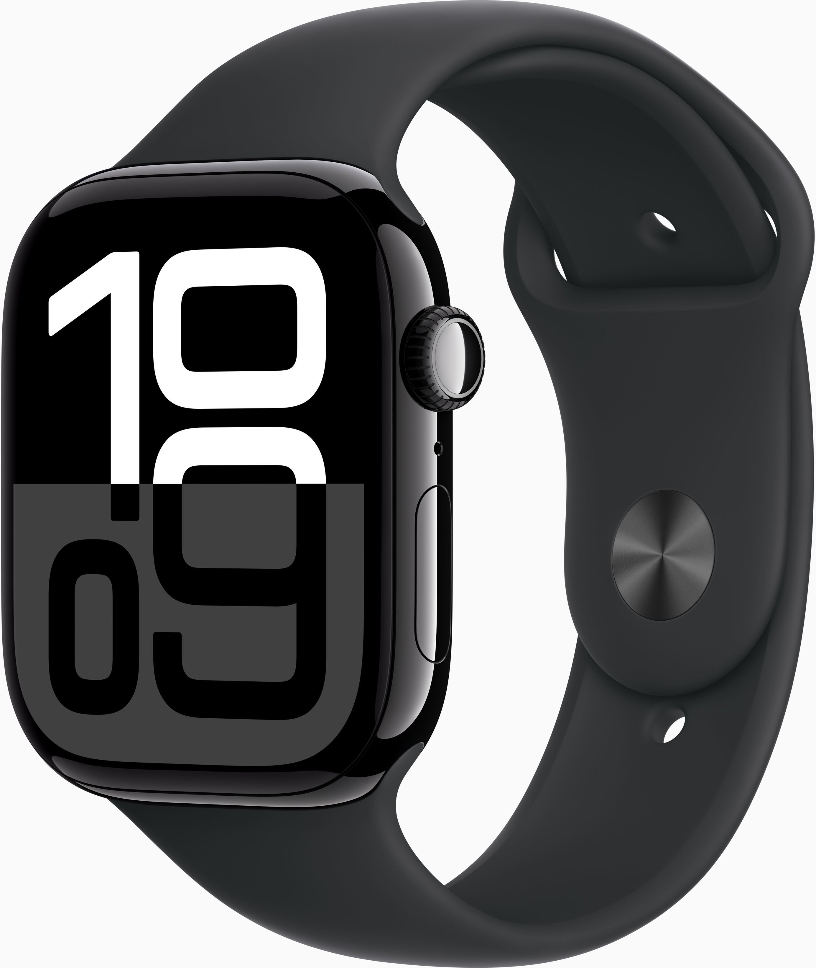 Акція на Apple Watch Series 10 46mm Gps Jet Black Aluminum Case with Black Sport Band - M/L (MWWQ3) від Stylus