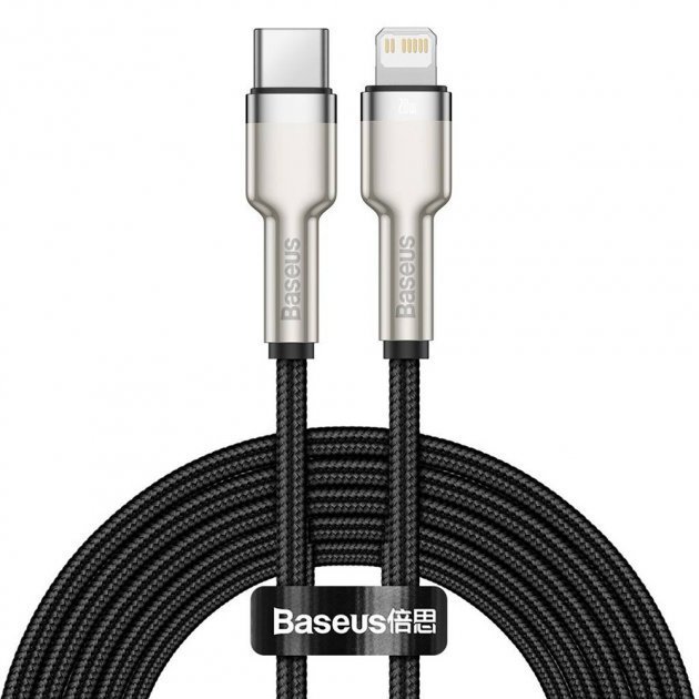 

Baseus Cable USB-C to Lightning Cafule Metal Pd 20W 2m Black (CATLJK-B01)