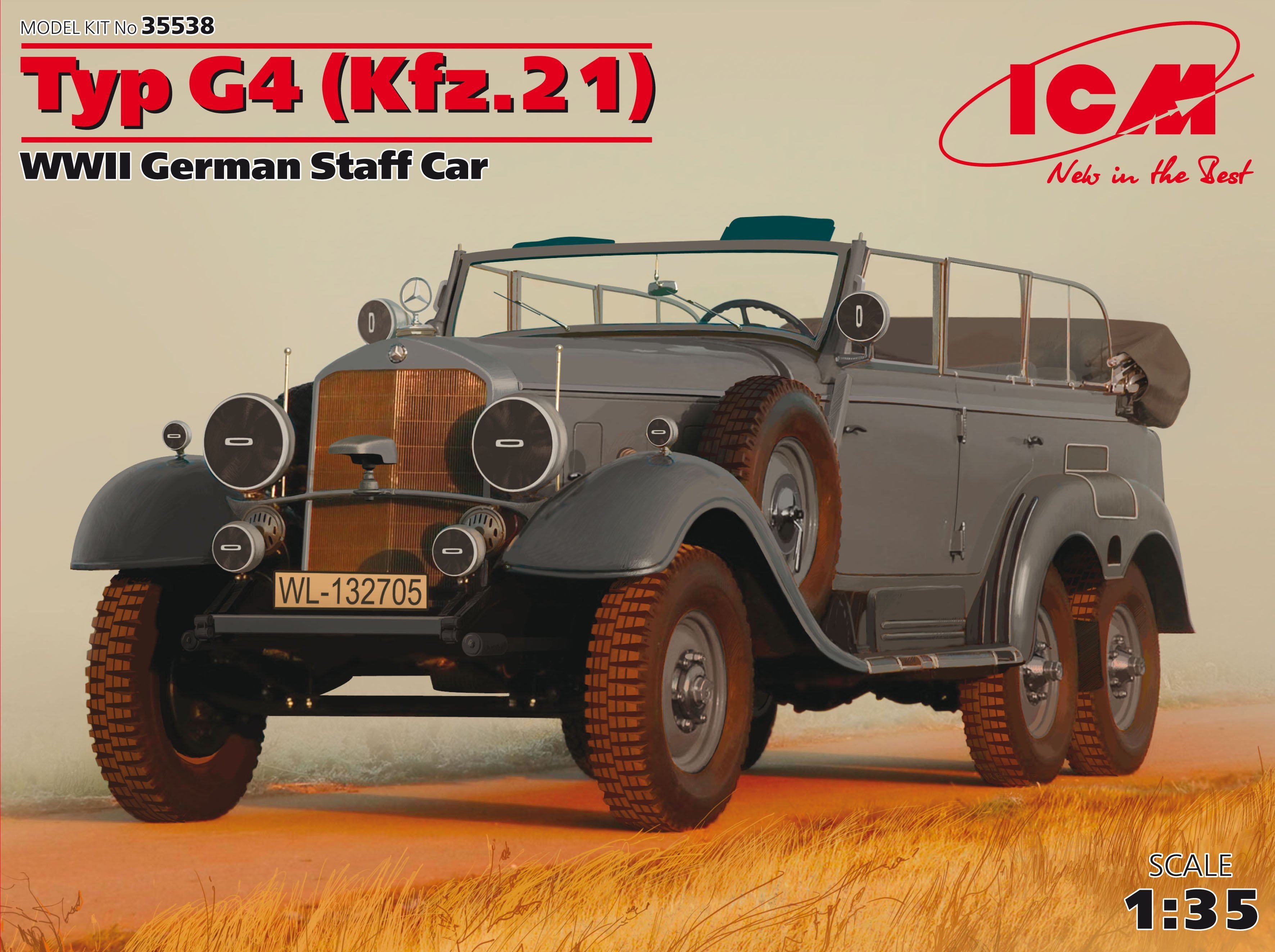 

Німецький штабний автомобіль Typ G4 (Kfz.21), Wwii German staff car (ICM35538)