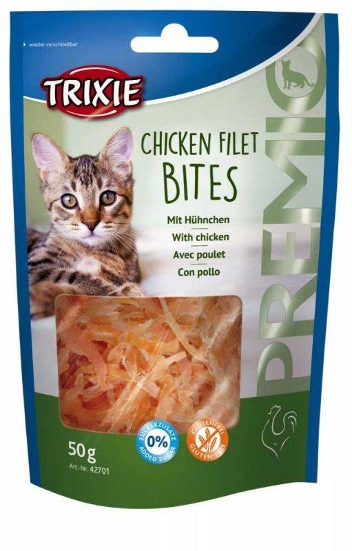 

Лакомство для кошек Trixie Premio Chicken Filet Bites c сушеным куриным филе 50 г (4011905427010)