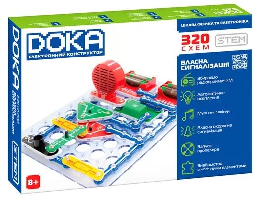 

Конструктор електронний Doka 320 схем (D70707)