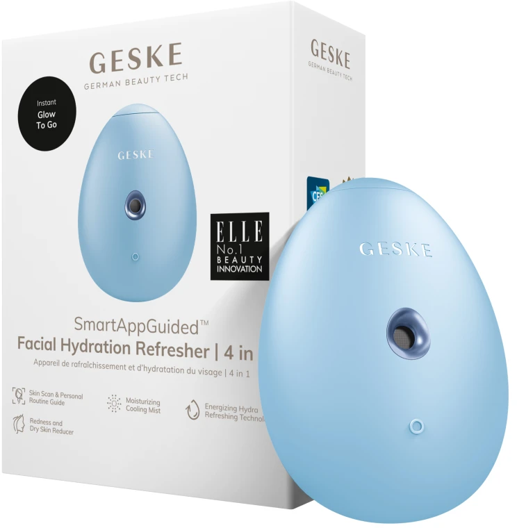 Акція на Электронный освежитель для увлажнения лица Geske Facial Hydration Refresher 4в1 aquamarine від Stylus