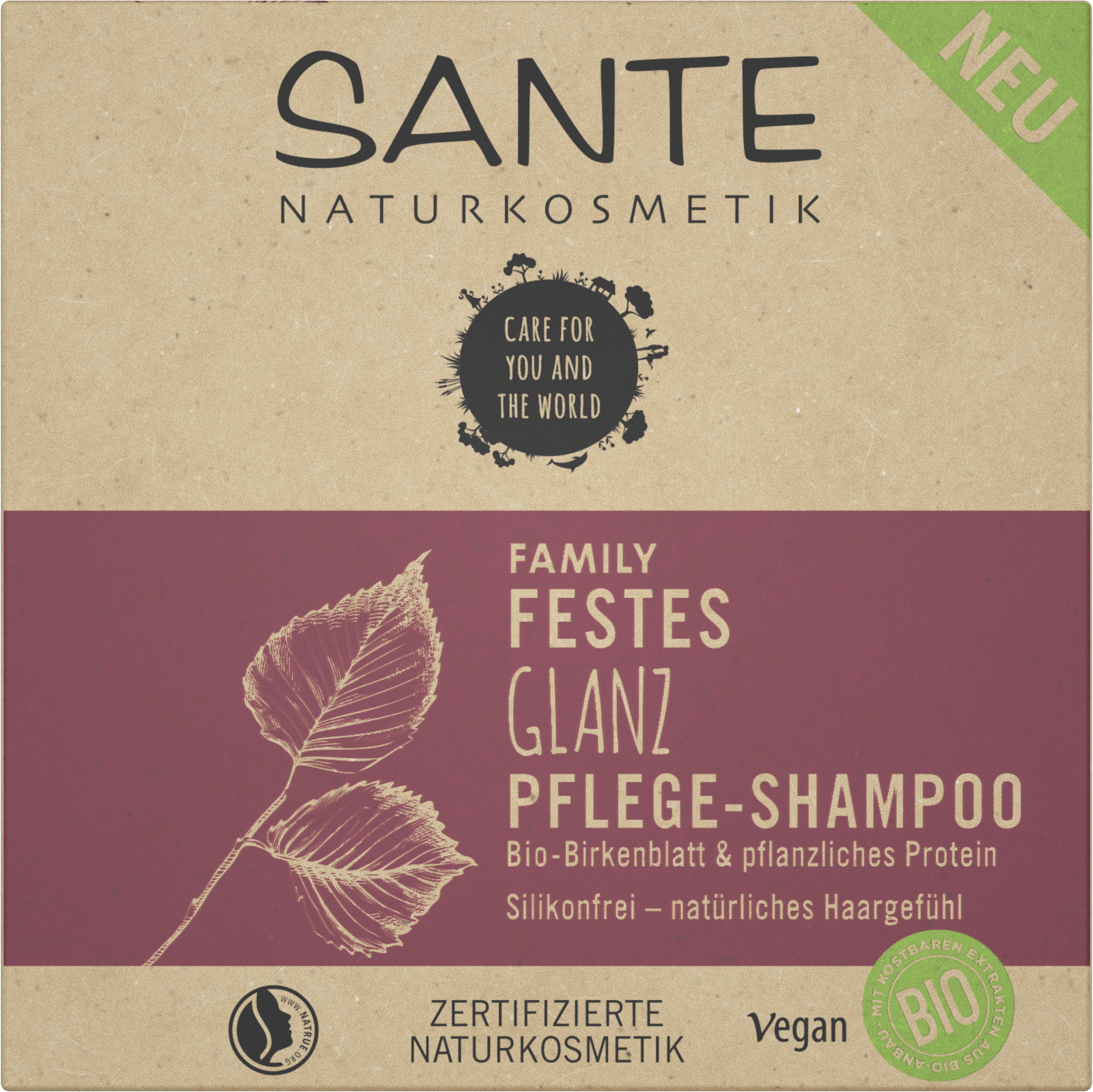 

Sante Hair Care & Styling БИО-Шампунь твердый для волос растительные протеины и березовые листья 60g