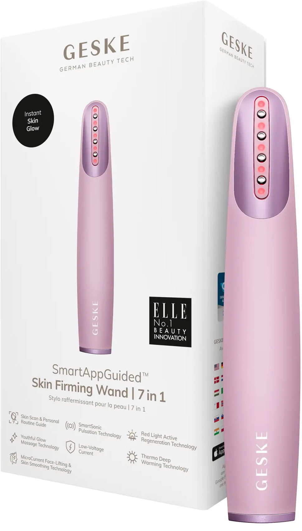 Акція на Устройство для укрепления и тонизации кожи лица Geske Skin Firming Wand 7в1 pink від Stylus